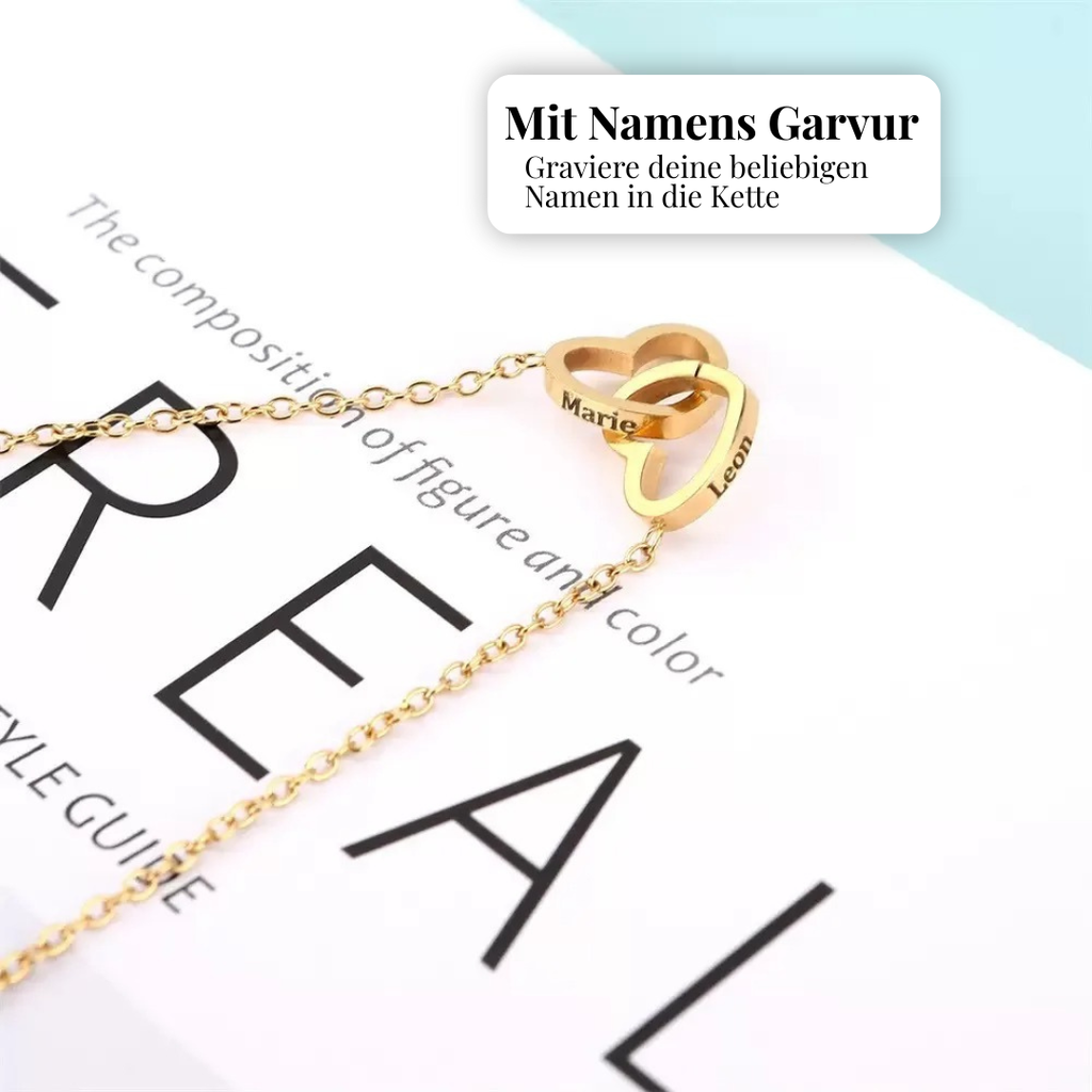 Ewige Rosenbox mit gravierter Halskette